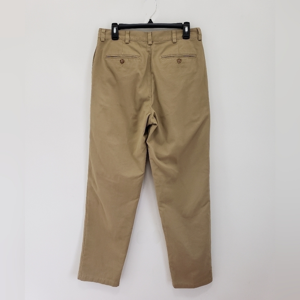 Sold! L.L. Bean Mens Chino Flannel Lined Pants Khaki Natural Fit Plain Front - Picture 3 of 7